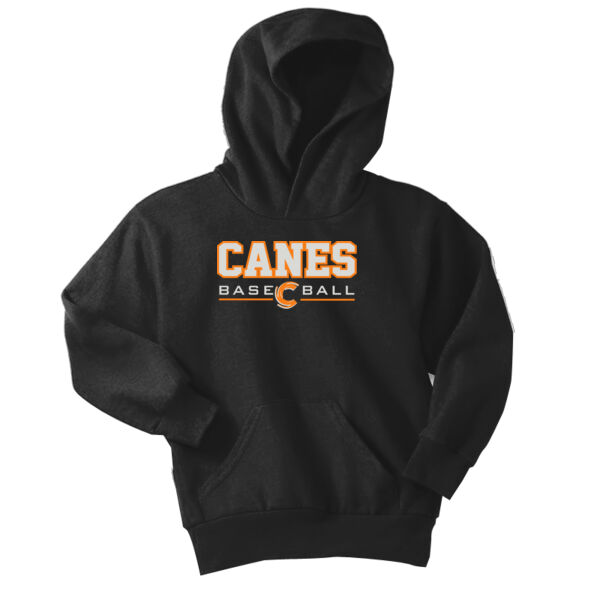 Canes Full Design Hooded Sweatshirt - Youth Core Fleece Pullover Hooded Sweatshirt Thumbnail