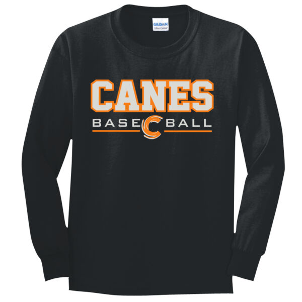 Canes Full Design Longsleeve Tee - Copy Youth Ultra Cotton ® Long Sleeve T Shirt Thumbnail