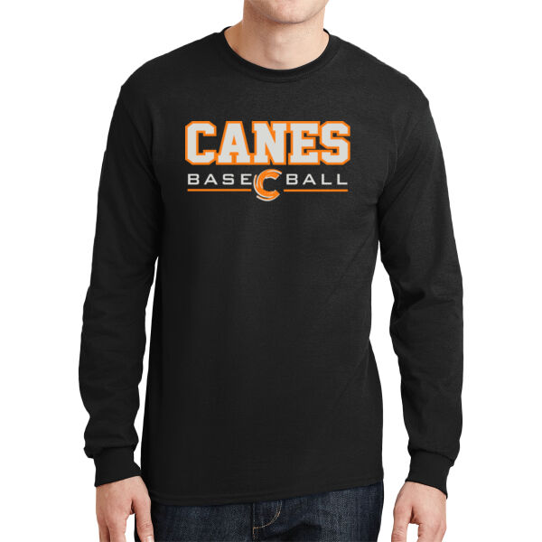 Canes Full Design Longsleeve Tee - DryBlend ® 50 Cotton/50 Poly Long Sleeve T Shirt Thumbnail