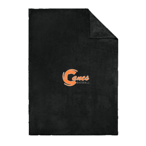 Oversized Plush Blanket - Canes Embroidered In Corner Thumbnail