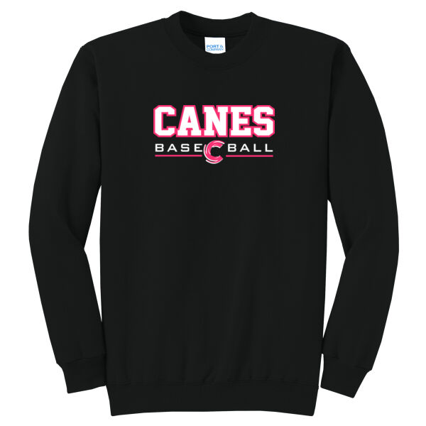 PINK Print Canes Baseball Adult Crewneck Sweatshirt Thumbnail