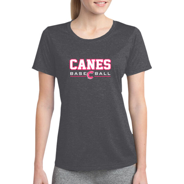 PINK Print Canes Baseball Ladies Wicking Shirt Thumbnail