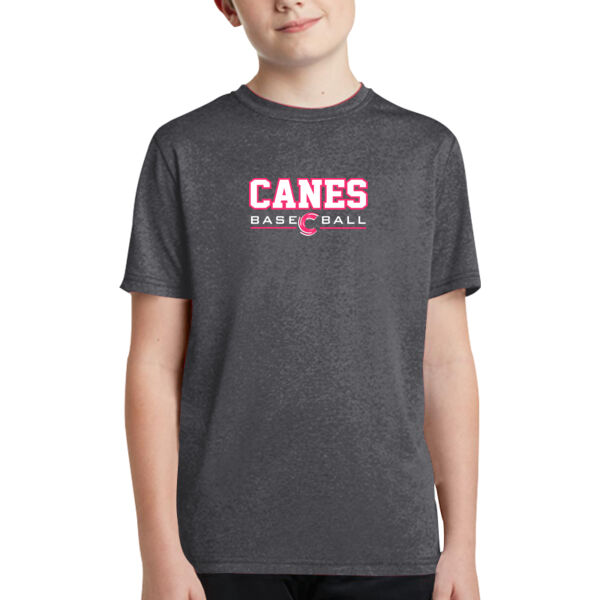 PINK Print Canes Baseball Youth Wicking Shirt Thumbnail