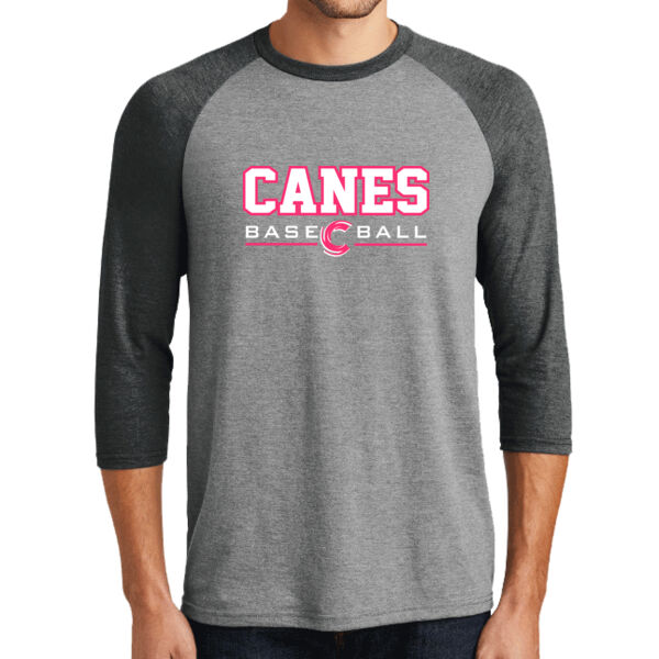 PINK Print Canes Baseball Unisex Raglan Shirt Thumbnail
