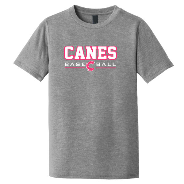 PINK Print Canes Baseball  Youth TriBlend Tee Thumbnail