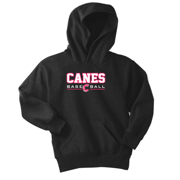 PINK Print Canes Baseball Youth Hooded Sweatshirt Thumbnail