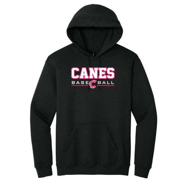 PINK Print Canes Baseball Adult Hooded Sweatshirt Thumbnail