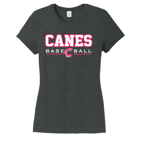 PINK Print Canes Baseball Ladies TriBlend Shirt Thumbnail