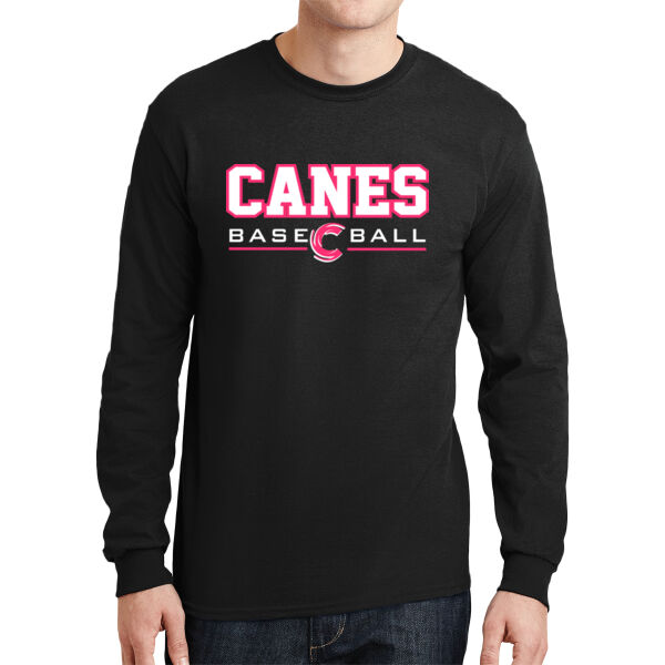 PINK Print Canes Baseball Unisex 50/50 Long Sleeve Thumbnail