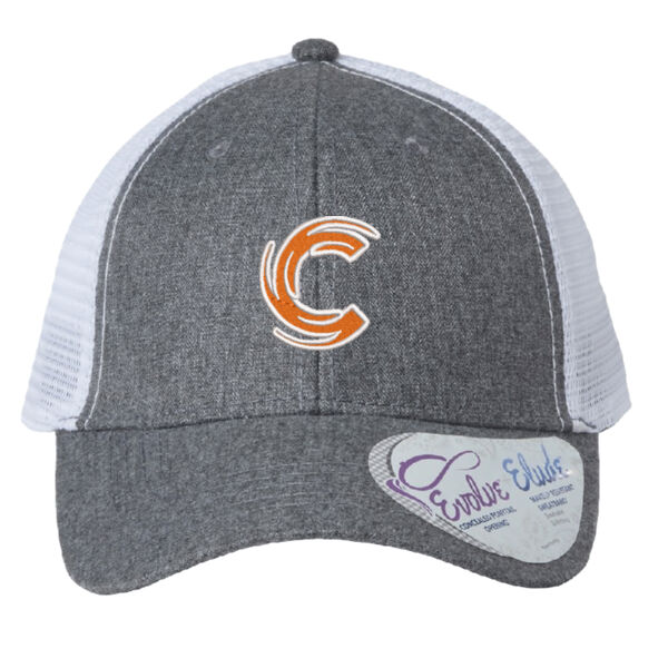 Womens Ponytail Mesh Hat with Flat embroidered C Thumbnail